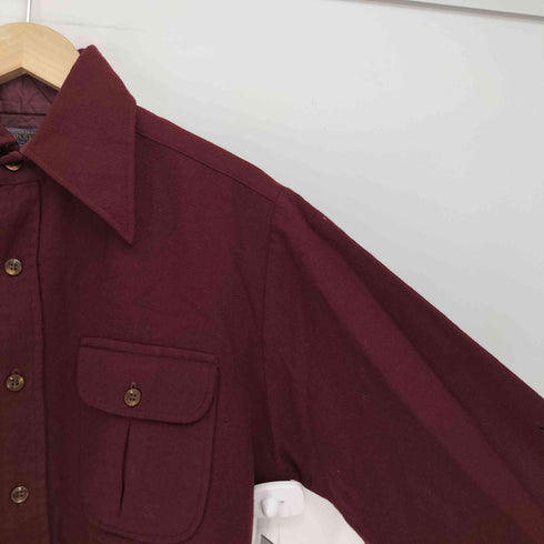 ペンドルトン PENDLETON 70S USA製 VIRGIN WOOL デカ襟 フラップポケット L/S シャツ メンズ import:L