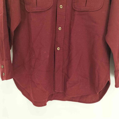 ペンドルトン PENDLETON 70S USA製 VIRGIN WOOL デカ襟 フラップポケット L/S シャツ メンズ import:L