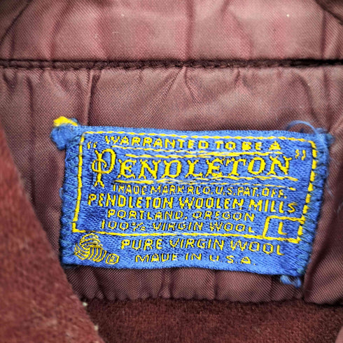 ペンドルトン PENDLETON 70S USA製 VIRGIN WOOL デカ襟 フラップポケット L/S シャツ メンズ import:L
