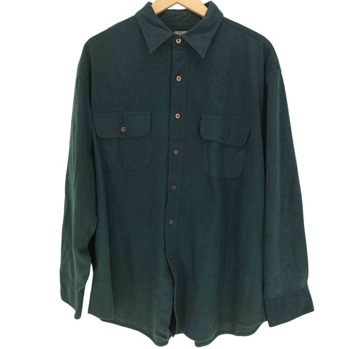 ナイツブリッジ KNIGHTSBRIDGE 90S 襟芯 フラップポケット フェイクスウェード レギュラーカラー L/S シャツ メンズ import:XL