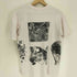 80S USA製 STEDMANボディ 騙し絵 トロンプルイユ 総柄 プリント S/S クルーネック Tシャツ 袖シングルステッチ 89年製 メンズ import:L