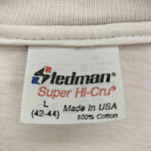 80S USA製 STEDMANボディ 騙し絵 トロンプルイユ 総柄 プリント S/S クルーネック Tシャツ 袖シングルステッチ 89年製 メンズ import:L