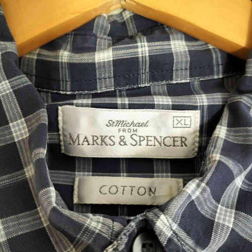 マークスアンドスペンサー MARKS&SPENCER チェック コットン ボタンダウンシャツ メンズ import:XL