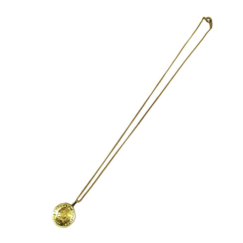 純金 金メッキ加工コインネックレス メンズ