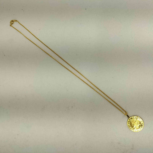 純金 金メッキ加工コインネックレス メンズ
