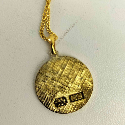 純金 金メッキ加工コインネックレス メンズ