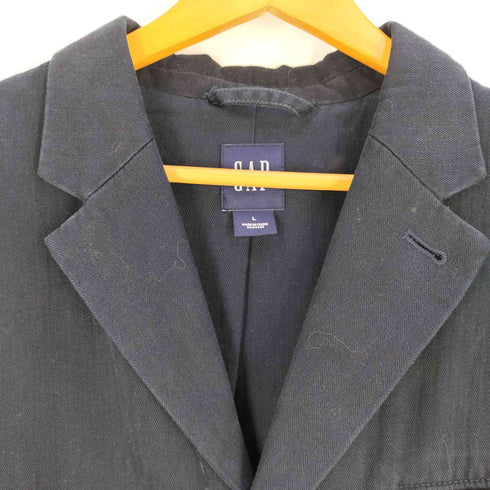 ギャップ Gap 00s OLD GAP オールドギャップ ヘリンボーン コットン 3B テーラードジャケット メンズ import:L