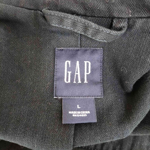 ギャップ Gap 00s OLD GAP オールドギャップ ヘリンボーン コットン 3B テーラードジャケット メンズ import:L
