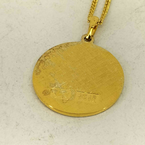 純金 金メッキ加工コインネックレス メンズ