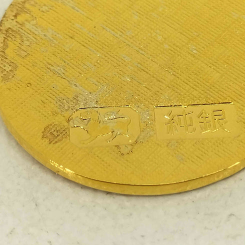 純金 金メッキ加工コインネックレス メンズ