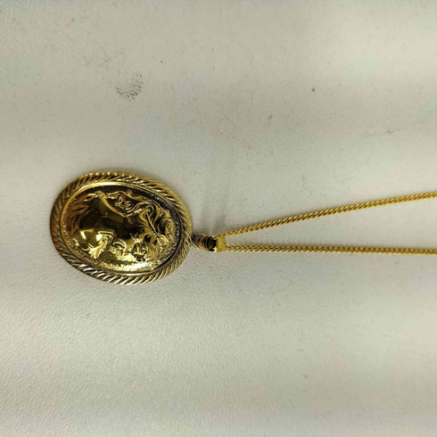 純金 金メッキ加工コインネックレス メンズ