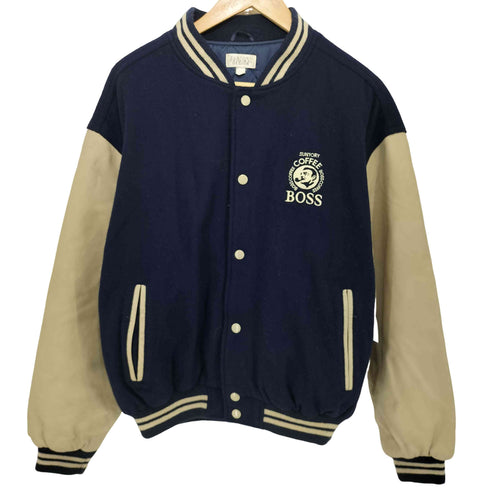 サントリー SUNTORY ORIGINAL DESIGN 企業ロゴ刺繍 袖切り替え スタジャン スタジアムジャンパー メンズ