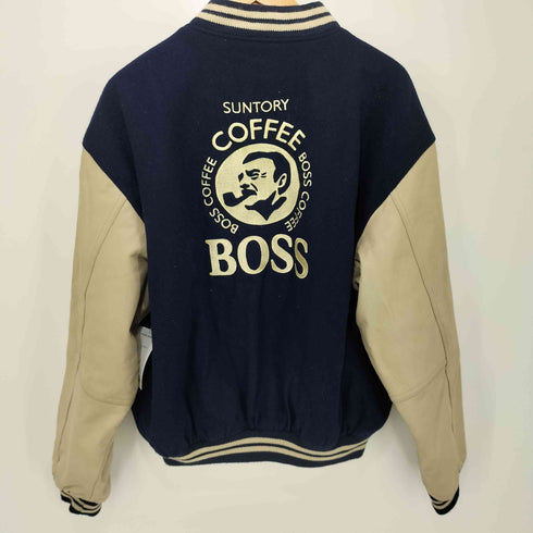 サントリー SUNTORY ORIGINAL DESIGN 企業ロゴ刺繍 袖切り替え スタジャン スタジアムジャンパー メンズ