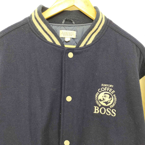サントリー SUNTORY ORIGINAL DESIGN 企業ロゴ刺繍 袖切り替え スタジャン スタジアムジャンパー メンズ
