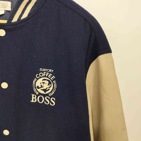 サントリー SUNTORY ORIGINAL DESIGN 企業ロゴ刺繍 袖切り替え スタジャン スタジアムジャンパー メンズ