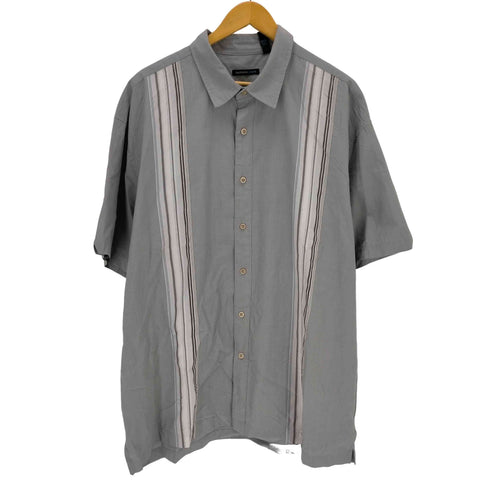 ヴァンヒューゼン VAN HEUSEN VAN HEUSEN_STUDIO ストライプ切替S/Sボックスシャツ メンズ import:XXL