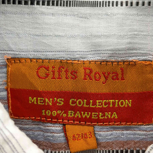 Gifts Royal マルチストライプ S/Sボックスシャツ メンズ 42/43