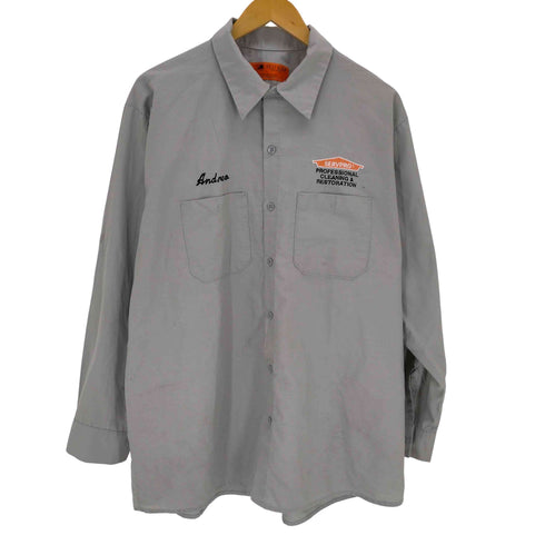 レッドキャップ RED KAP USA製企業ロゴ長袖ワークシャツ メンズ import:XL