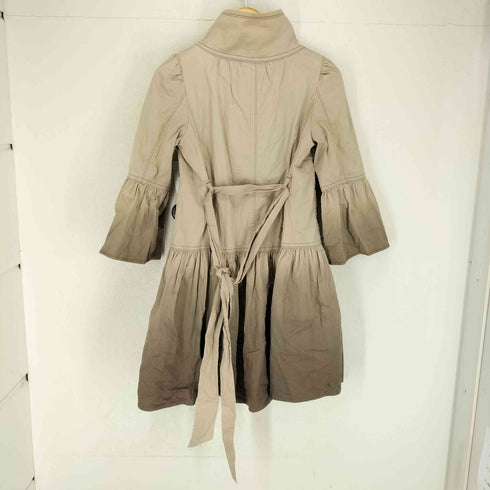 バーバリーブルーレーベル BURBERRY BLUE LABEL 裏地チェック 裾ギャザーデザイングラデーションコットンシャツコート レディース 38