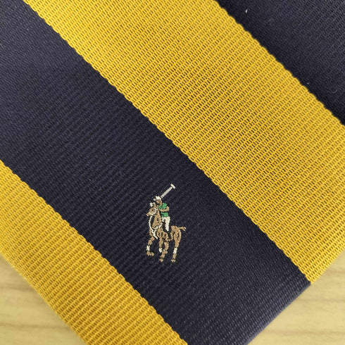 ラルフローレン RALPH LAUREN 日本製 ポニー刺繍 ボーダー柄 シルクネクタイ メンズ