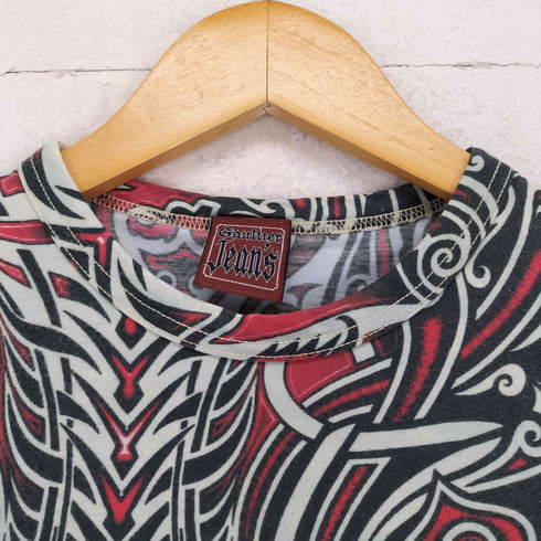 ジャンポールゴルチエ Jean Paul GAULTIER Gaultier Jeans 90s トライバル柄 タイトフィットカットソー レディース 160-168