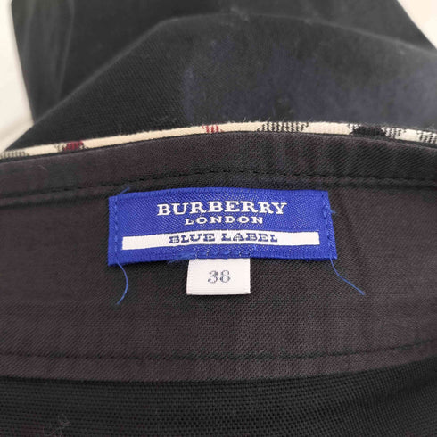 バーバリーブルーレーベル BURBERRY BLUE LABEL ノヴァチェック切替ベルテッドコットンタイトスカート レディース 38