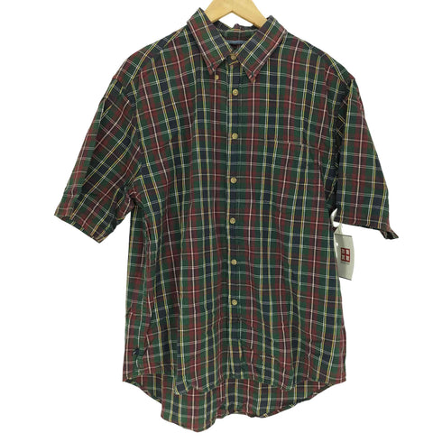 ギャップ Gap 90S OLD デカタグ マドラスチェック B.D S/S シャツ メンズ import:L