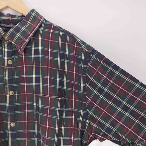 ギャップ Gap 90S OLD デカタグ マドラスチェック B.D S/S シャツ メンズ import:L