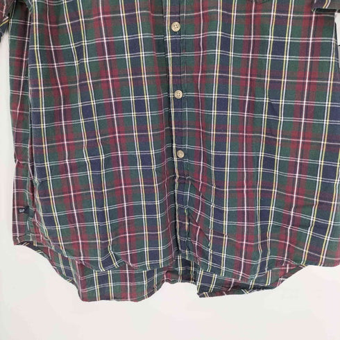 ギャップ Gap 90S OLD デカタグ マドラスチェック B.D S/S シャツ メンズ import:L