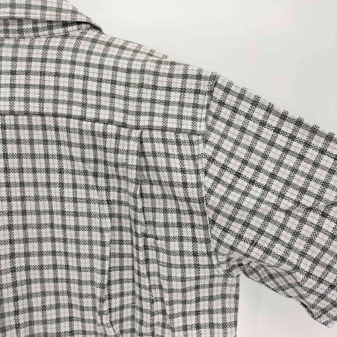ピコ PIKO 90S ロゴ 刺繍 開襟 オープンカラー 織り S/S チェック シャツ メンズ import:L