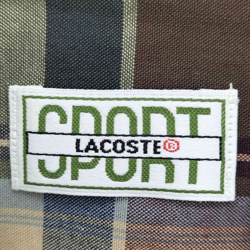 ラコステスポーツ LACOSTE SPORT ロゴ ワッペン マドラスチェック B.D S/S シャツ メンズ 4