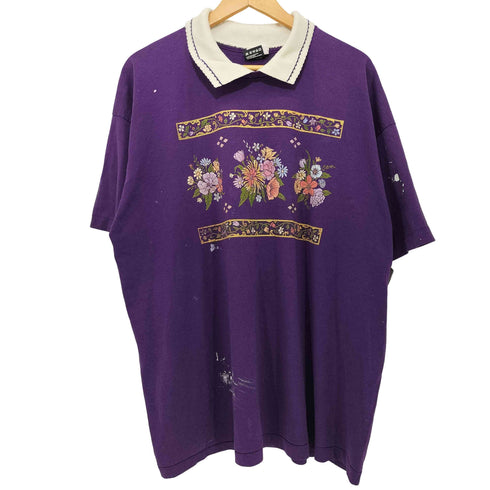 フルーツオブザルーム FRUIT OF THE LOOM 総柄プリントポロシャツ メンズ XXL