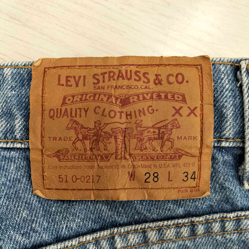 リーバイス Levis 90S 93年製 USA製 ボタン裏525 刻印 510-0217 ストレートデニムパンツ レディース W28L34