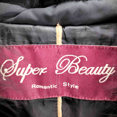 スーパービューティ super beauty フォックスファー 襟 レース 切替 ビジュー ダウン コート レディース 42