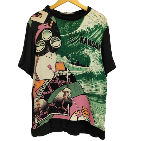 カンサイ KANSAI 80S 初期 顔タグ 歌舞伎 北斎 浮世絵 レーヨン100 半袖 Tシャツ メンズ
