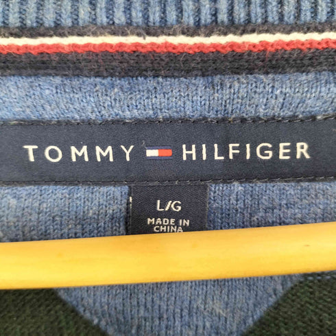 トミーヒルフィガー TOMMY HILFIGER ボーダー コットンニット メンズ import:L