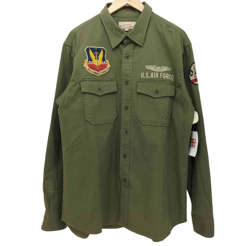 アヴィレックス AVIREX U.S.A.F. 70th ANNIVERSARY L/S KHAKI SHIRT メンズ 2XL
