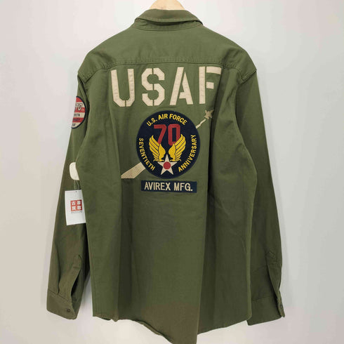 アヴィレックス AVIREX U.S.A.F. 70th ANNIVERSARY L/S KHAKI SHIRT メンズ 2XL