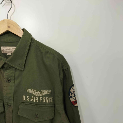 アヴィレックス AVIREX U.S.A.F. 70th ANNIVERSARY L/S KHAKI SHIRT メンズ 2XL