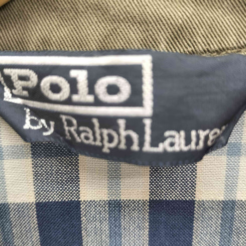 ポロバイラルフローレン Polo by RALPH LAUREN 90S ポニー刺繍 裏地チェック チンストラップ コットンツイル ハリントン ジャケット スウィングトップ メンズ import:XL