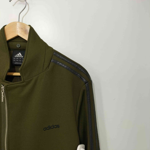 アディダス adidas 00s y2k ストライプレザー切替 トラックジャケット メンズ JPN:L