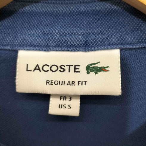 ラコステ LACOSTE REGULAR FIT ワンポイント刺繍鹿の子ポロシャツ メンズ S
