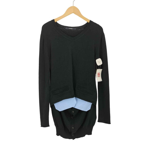 リミフゥ LIMI feu 18AW ストライプポケット Vネック コットン ニット レディース