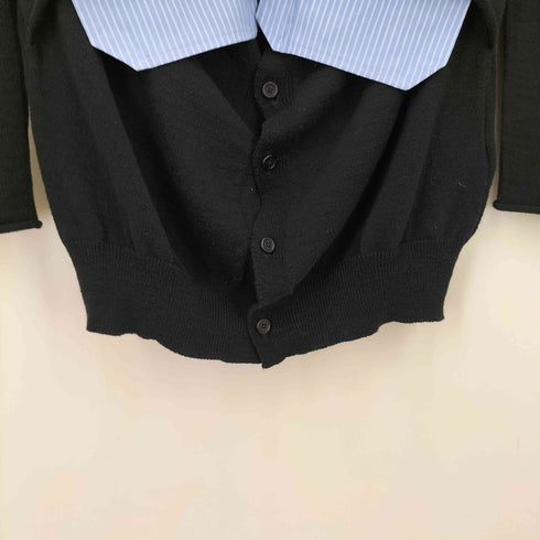 リミフゥ LIMI feu 18AW ストライプポケット Vネック コットン ニット レディース