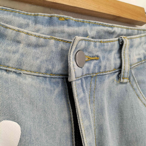 フロントプリントデニムパンツ メンズ