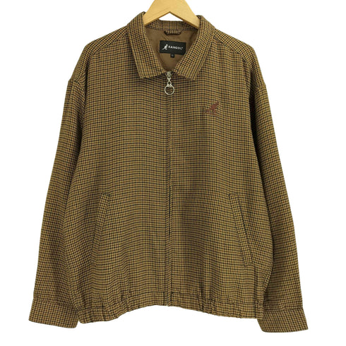 カンゴール KANGOL ロゴ刺繍 ジップ チェック ブルゾン メンズ L