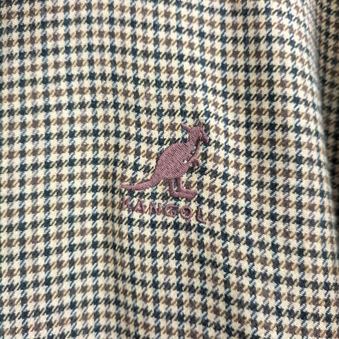 カンゴール KANGOL ロゴ刺繍 ジップ チェック ブルゾン メンズ L