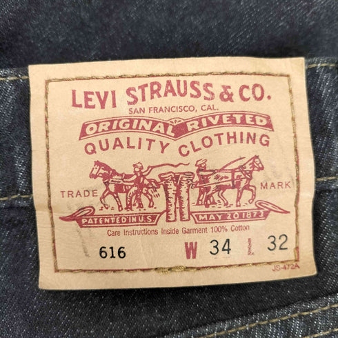 リーバイス Levis 96年10月製 ボタン裏359 フィリピン製 先染め 616 ブラックデニム メンズ W34 L32