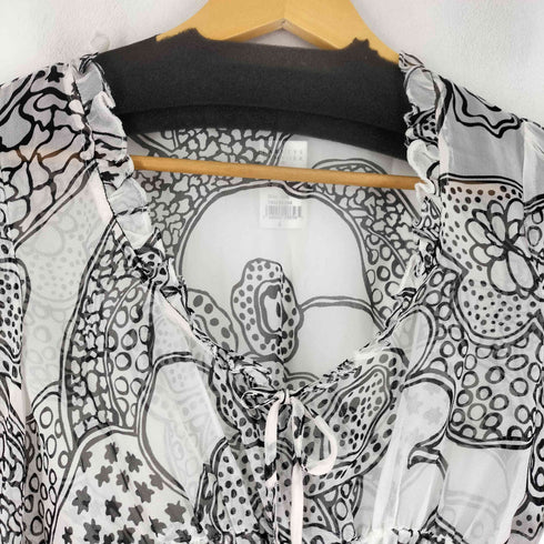 総柄シアーブラウス レディース 6