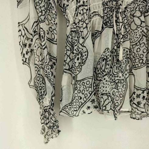 総柄シアーブラウス レディース 6